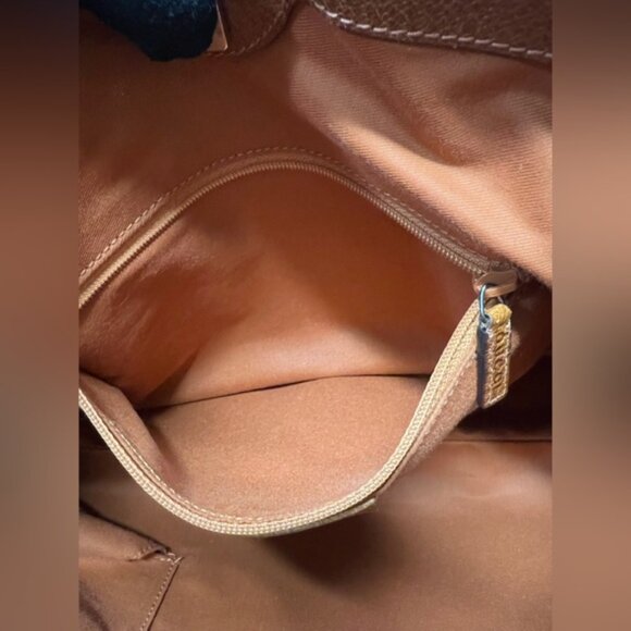 GUCCI-121023 1669 Monogram Canvas Tote Brown Leather Handle - Picture 11 of 13